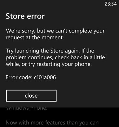 ,应用商店,Microsoft,微软Windows Phone应用商店出现大范围错误提示