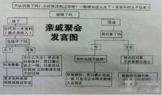 ,网民,“亲戚聚会发言图”爆红 教网友应对亲戚拷问