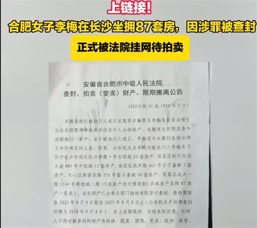 女子坐拥87套房被查封待拍卖