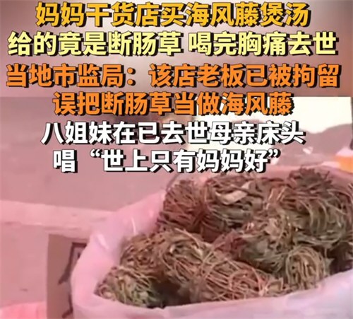 广东一老人买药材煲汤中毒身亡