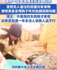 女网红拿无人区救命粮喂狗 网红拿无人区应急粮称自己捡的