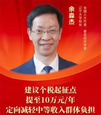 代表建议个税起征点提高至10万元 建议定向减轻中等收入群体负担