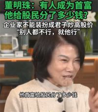 董明珠暗讽有人靠炒高股价成了首富 董明珠疑似再次内涵雷军